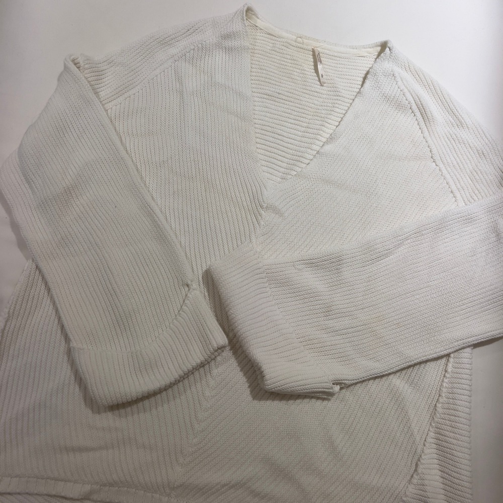 Free‎ People Off White Knit V Neck Long Sleeve Sweater Top Women Size XS